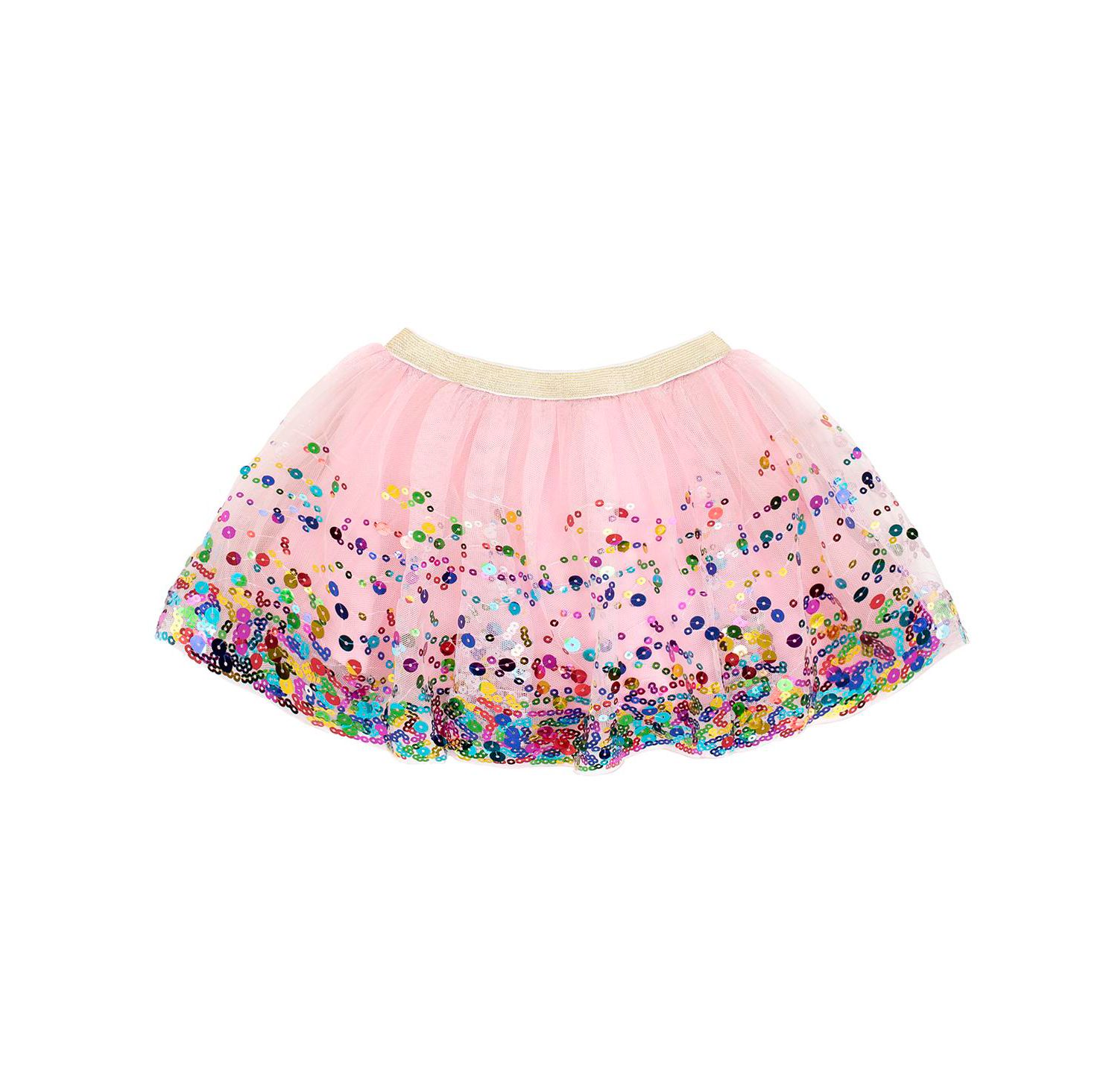 Little and Big Girls Pink Confetti Tutu Skirt