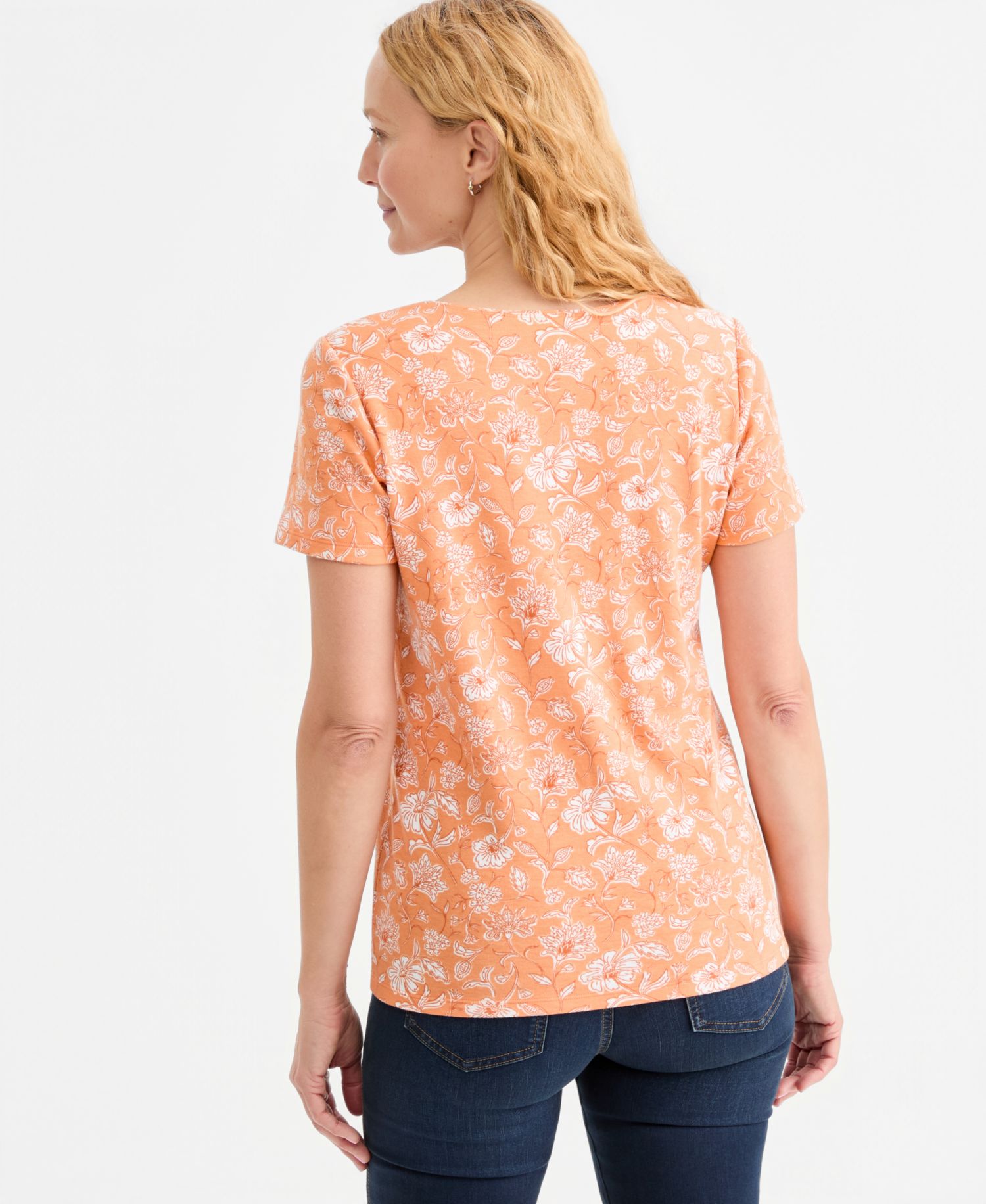 Petite Printed Short-Sleeve Scoop-Neck Top