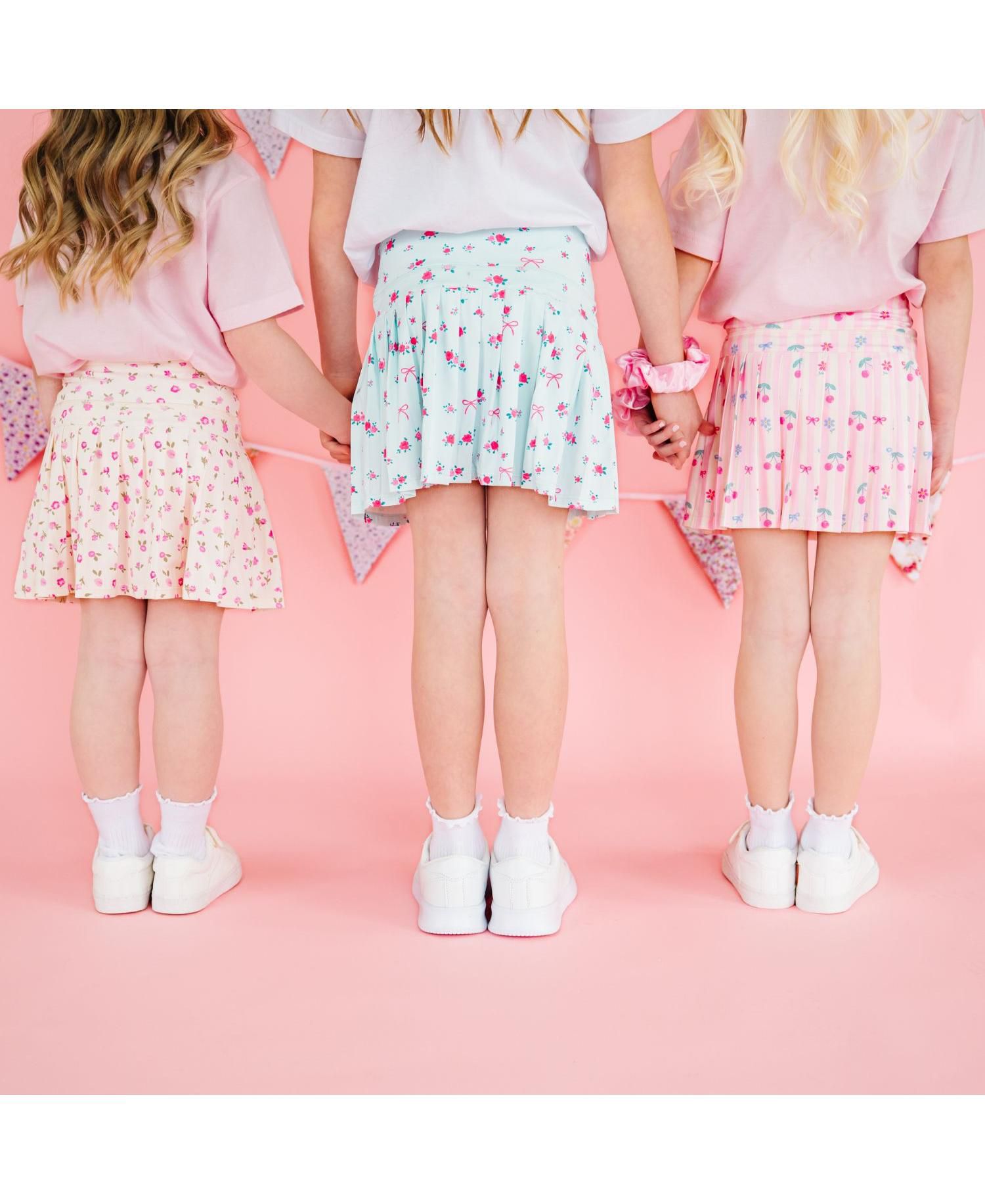 Little Girls Cherry Bow Athletic Skort