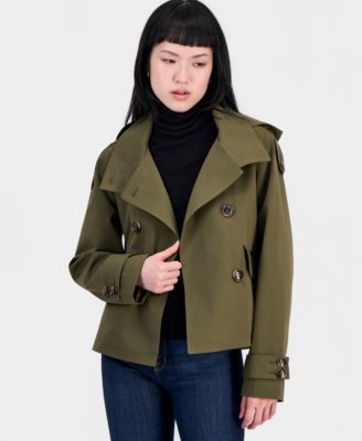 Women's Short Hooded Trench Coat