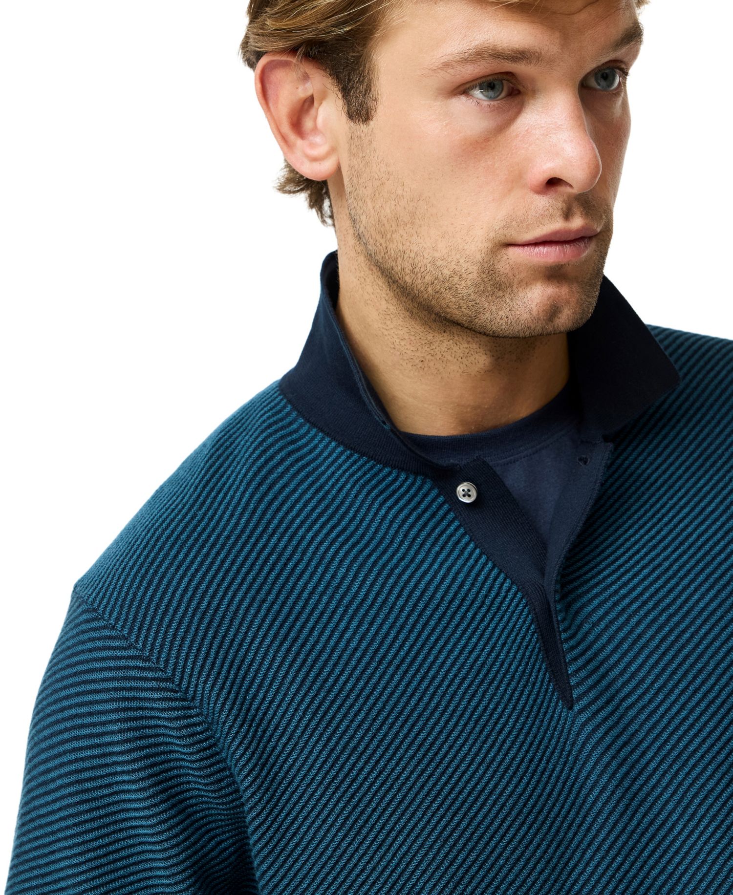 Rodd Gunn Men's Benford Bay Cotton Textured Knit Polo Shirt