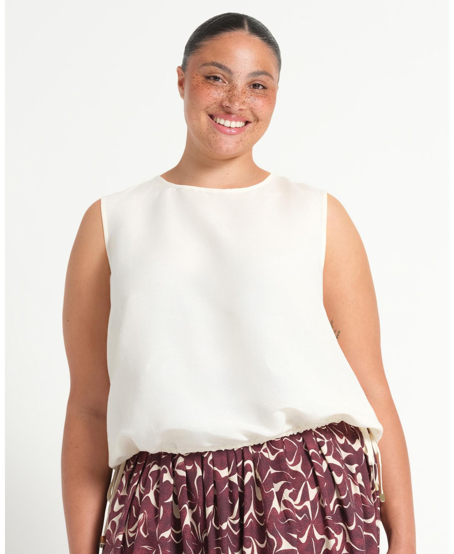 Plus Size Ainsley Tie-Hem Relaxed Tank Top