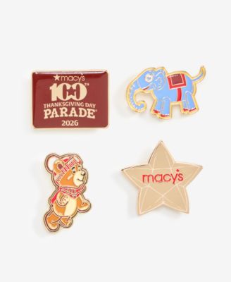 100th Thanksgiving Day Parade Billie Brightpaw Bear 4-Pc. Pin Set