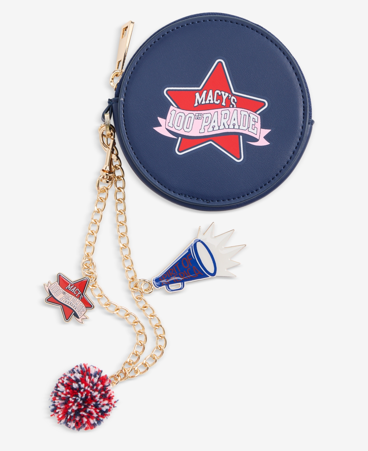 Macy's 100th Thanksgiving Day Parade Spirit of America Pouch Detachable Chain Bag Charm, Macy's Exclusive