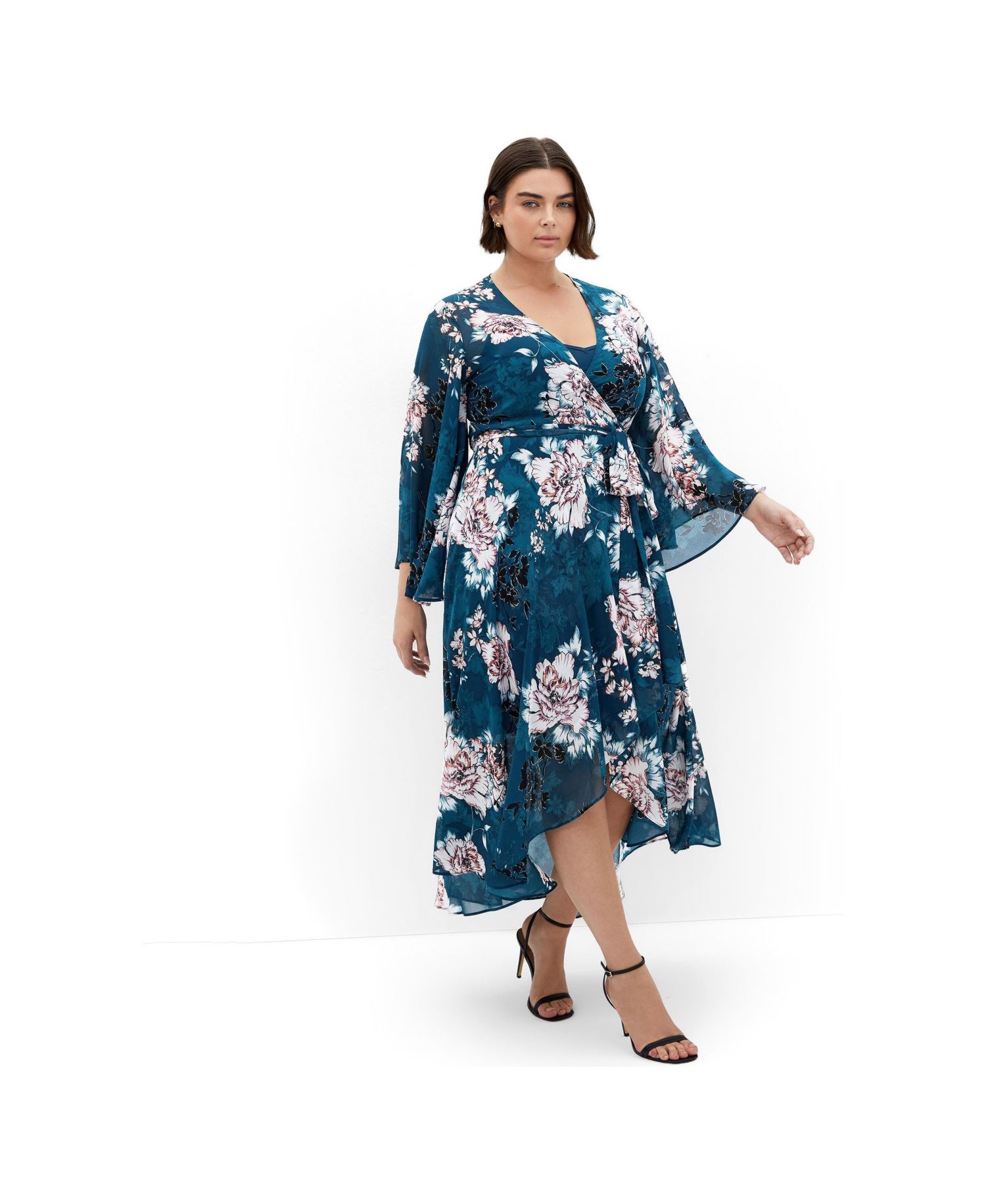 Women's Jade Blossom Long Sleeve Maxi Dress