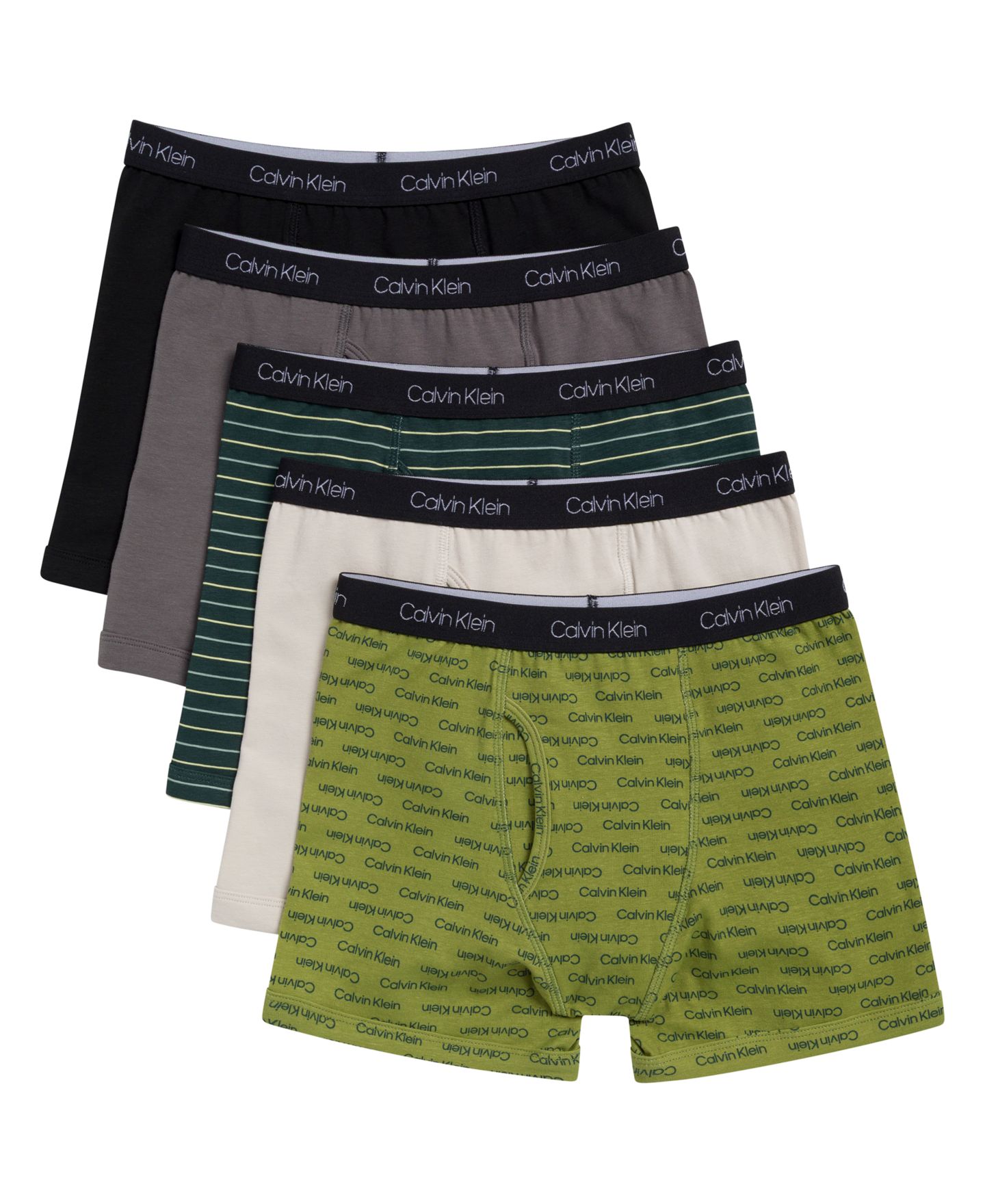 Трусы-боксеры для детей, стрейч, 5 шт. — Calvin Klein, цвет: Assorted/Ck Erin — фото 1
