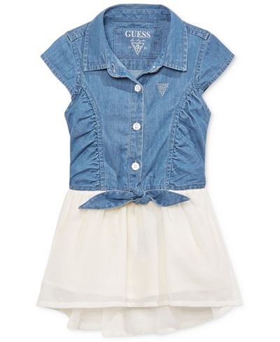 GUESS' High-Low Denim Dress, Little Girls (2-6X)