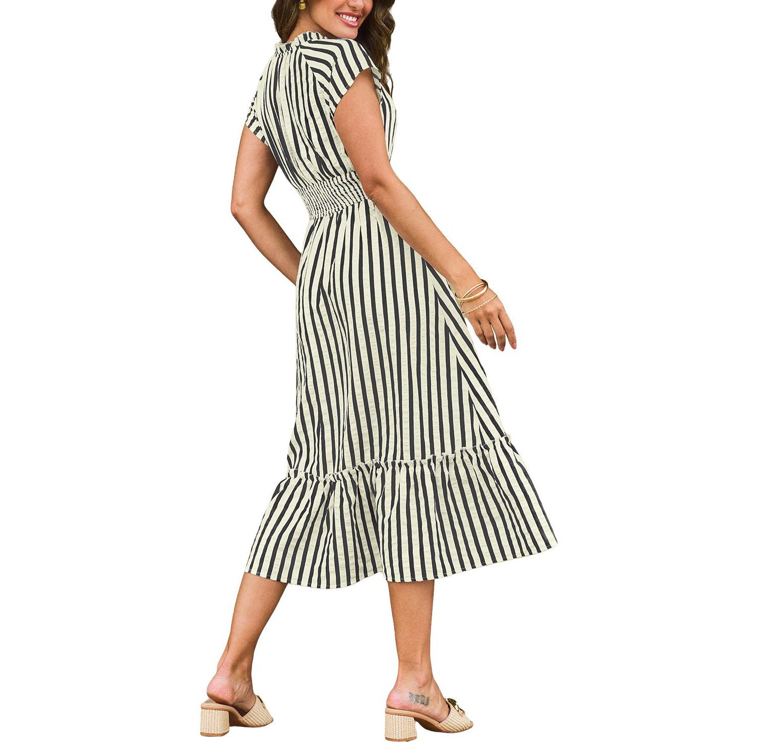 Women's Sunset Cruise Striped Midi Beach Dress