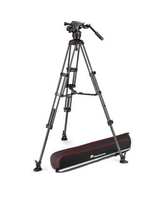 3-Section Carbon Fiber Twin Leg Tripod with Nitrotech 608 Fluid Video Head and Mid-Level Spreader