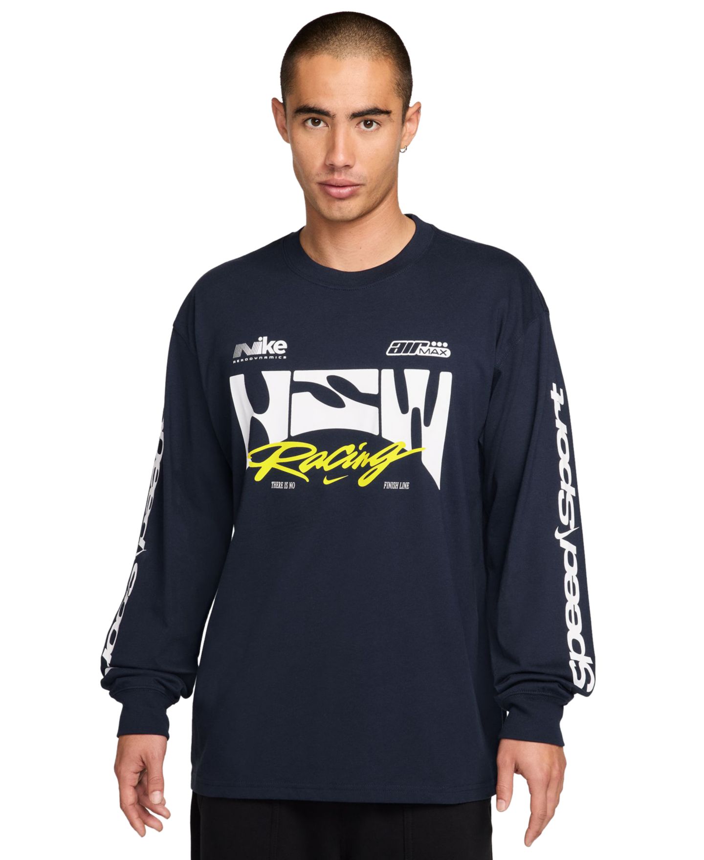 Мужская футболка Nike Sportswear Long-Sleeve, цвет: Обсидиановый — фото 2