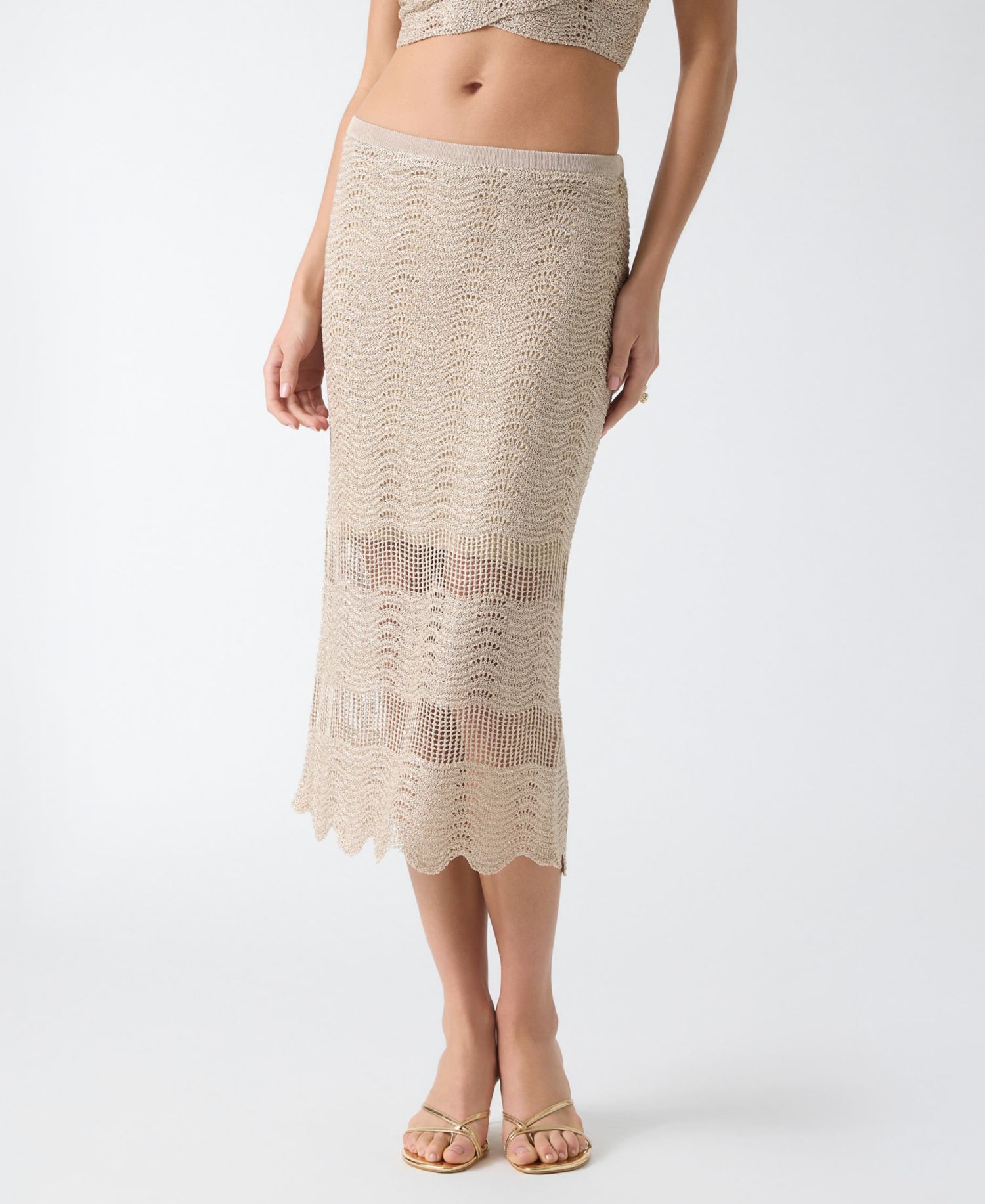 Women's Olivia Shell Pointelle Sequin Skirt