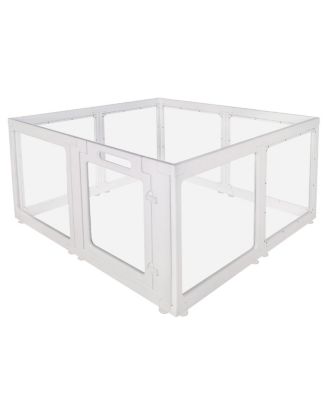  Clear Acrylic 8-Panel Indoor Playpen for Puppies, Rabbits, and Cats
