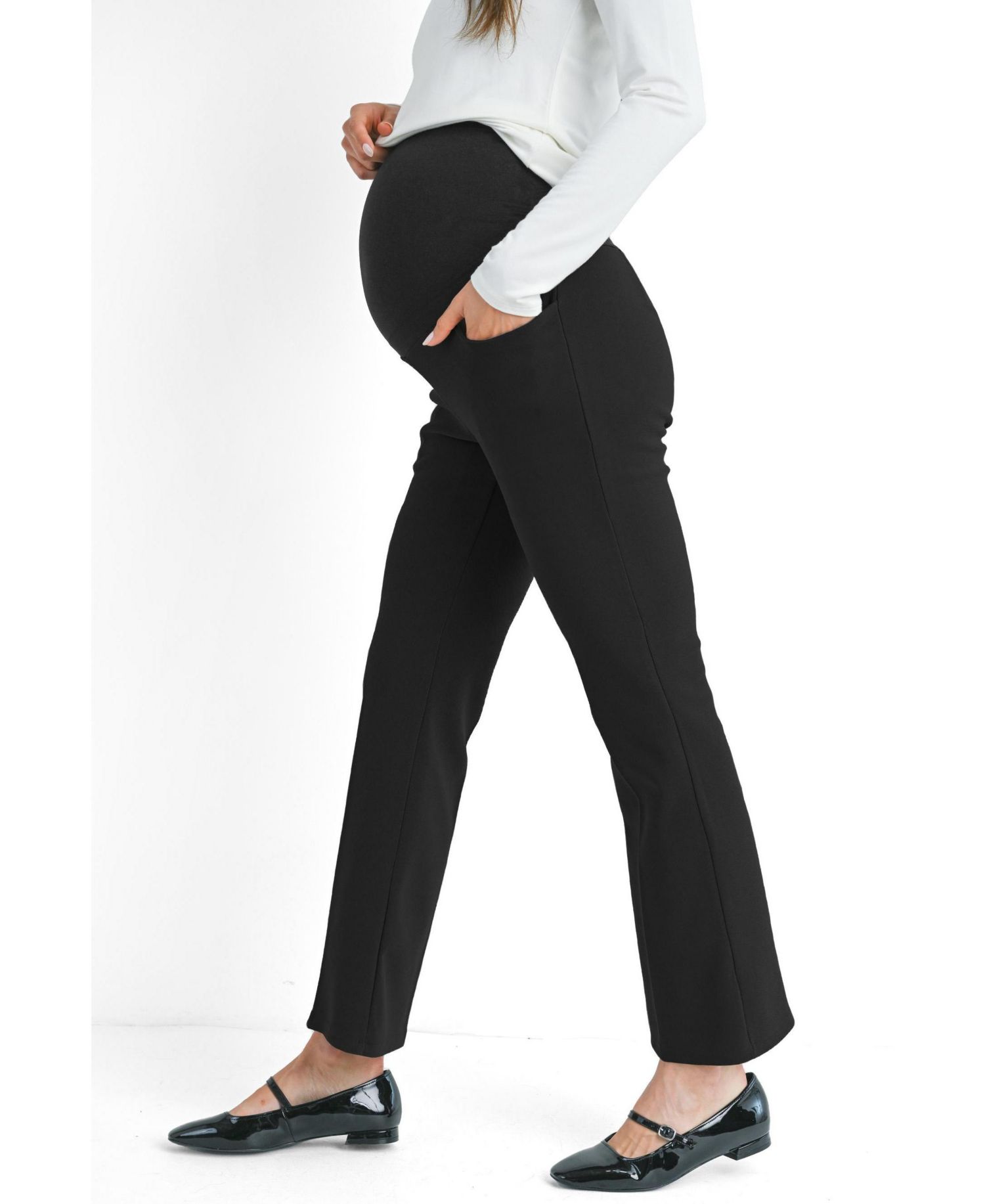 Maternity Over the Belly Pull On Flare Leg Pants