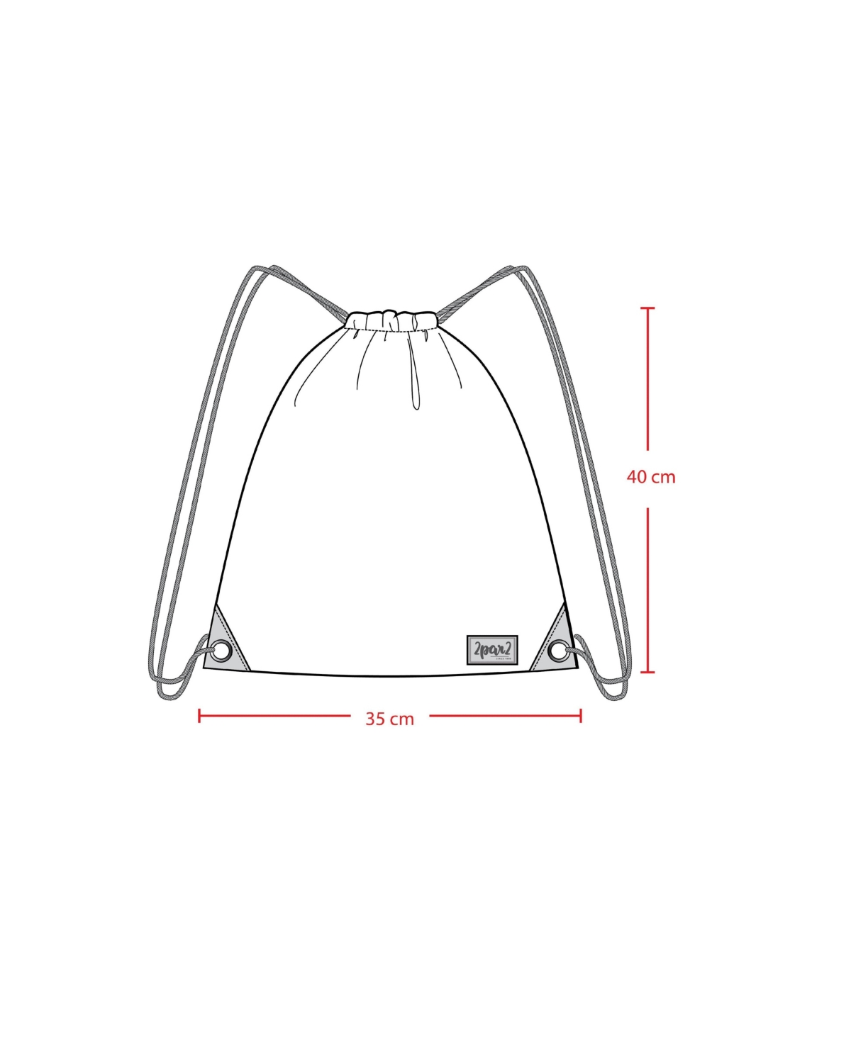 Deux par Deux Little Girl Gradient Durable Functional Lightweight Drawstring Bag