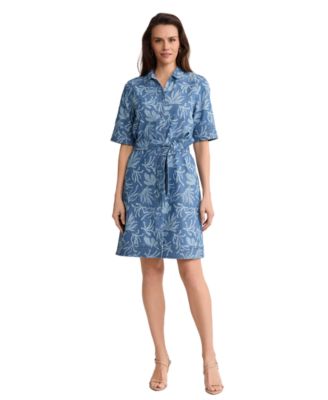 Petite Short-Sleeve Shirt-Dress