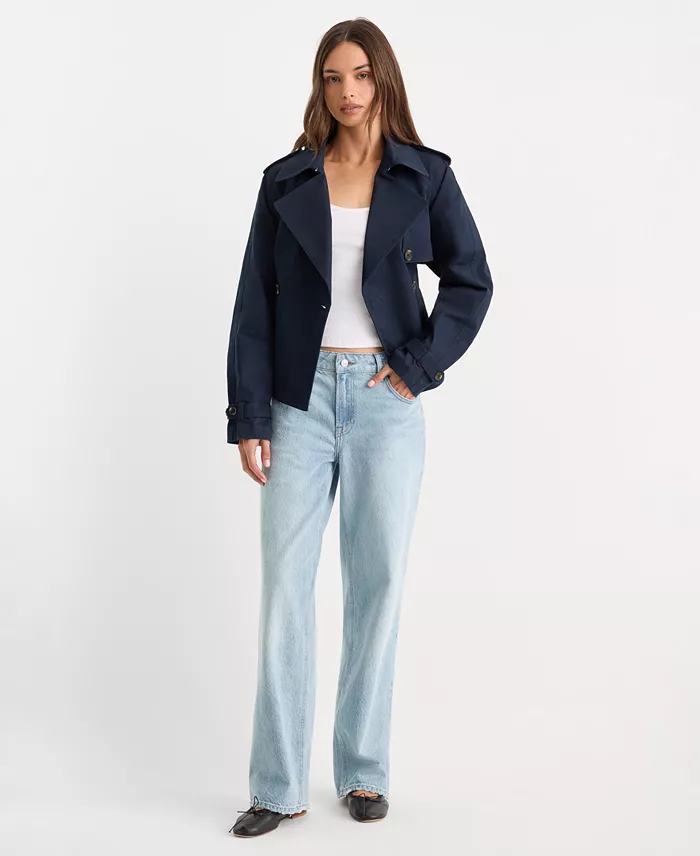 Women's Cropped Trench Jacket - thumbnail 7