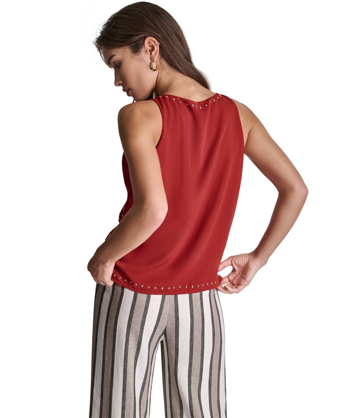 Bcbg Women's Sleeveless Studded Top