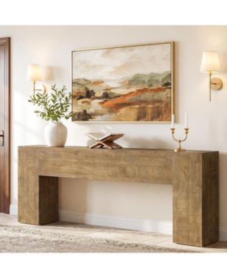 79-Inch Console Table, Extra Long Entryway Table, Thick Tabletop, Farmhouse Style, Narrow Sofa Console Table