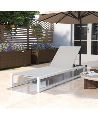 5-Level Adjustable Aluminum and Textilene Outdoor Chaise Lounge