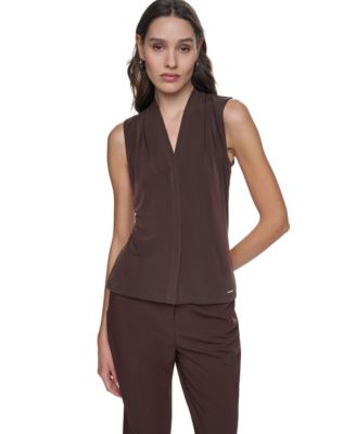 Petite Sleeveless V-Neck Top