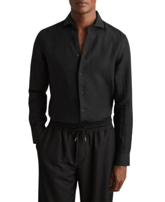 macy's black dress shirt Men's Black Dress Shirts