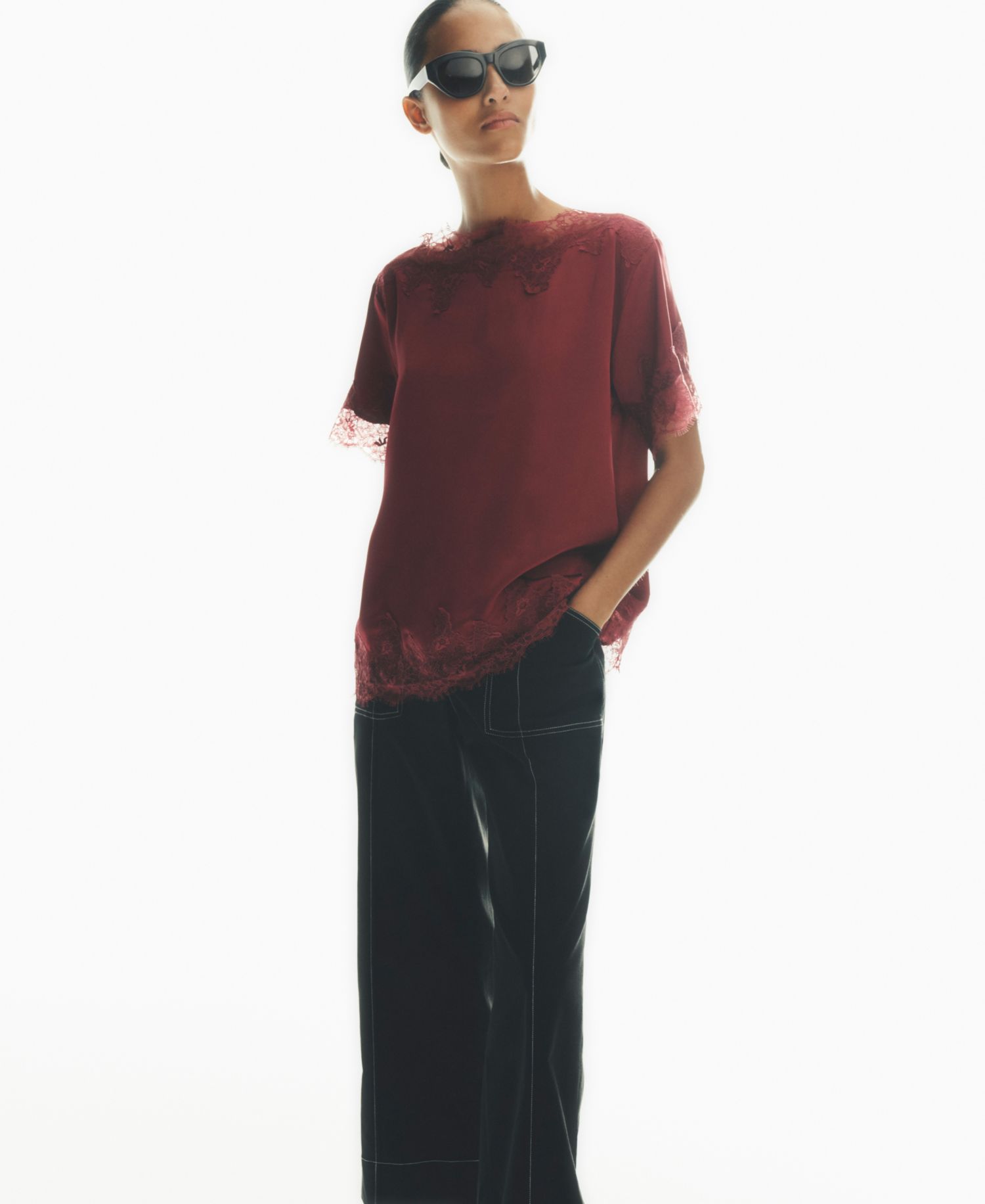 Women's Front Pockets Mid-Rise Straight Long Pants