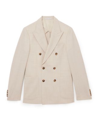 Men's ManciTailored-Fit Double-Breasted Herringbone Blazer