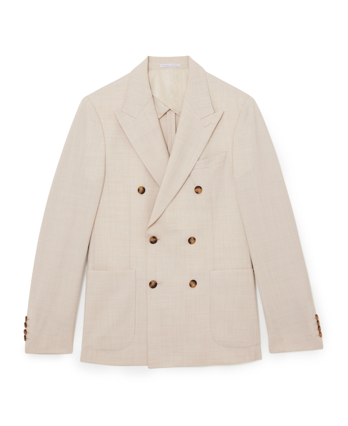 Reiss Men's ManciTailored-Fit Double-Breasted Herringbone Blazer