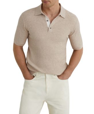 Men's Era Textured-Knit Half-Button Polo Shirt
