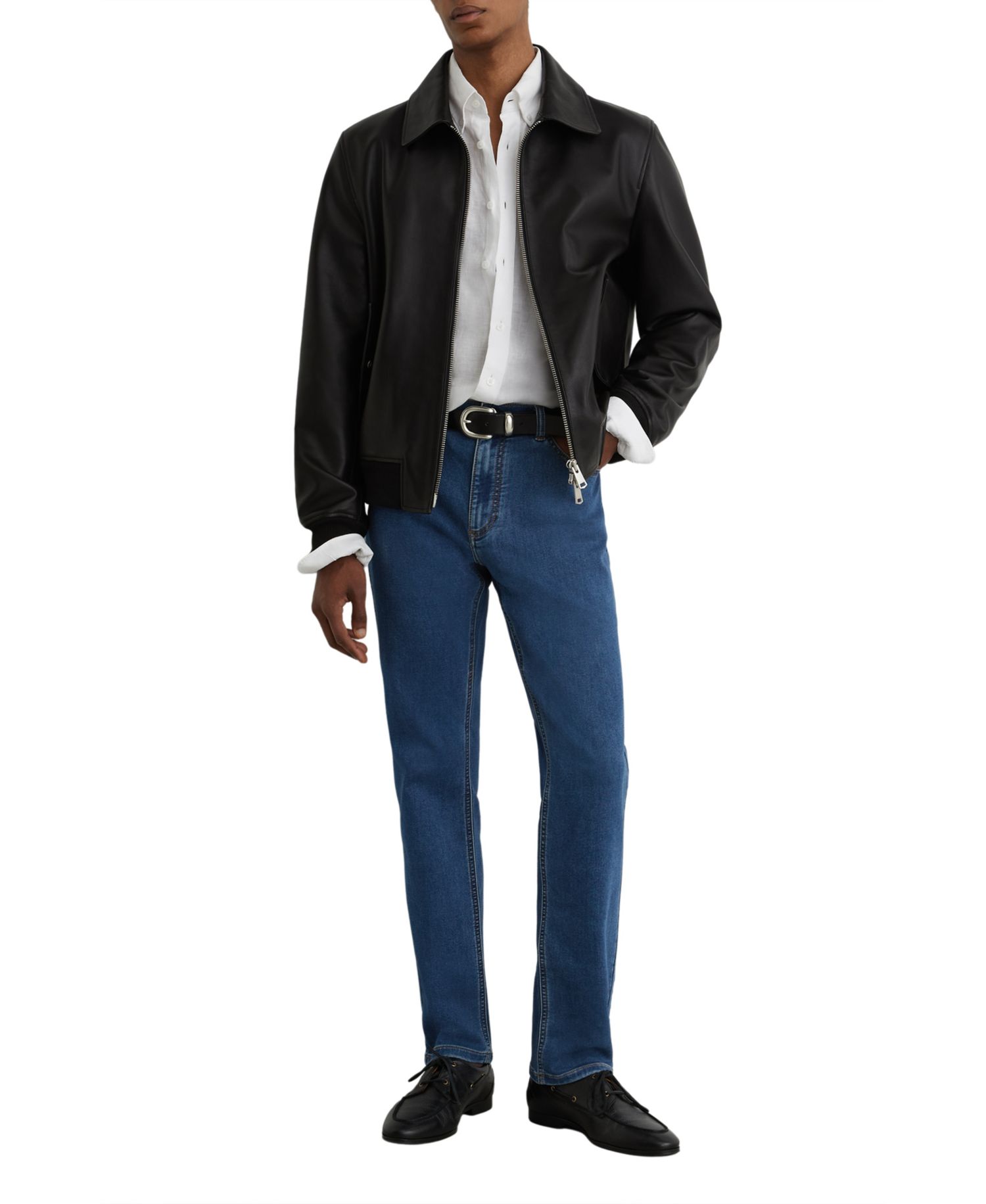 Men's Bishopsgate Soft-Stretch Straight-Leg Jeans
