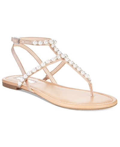 INC International Concepts Madigane Embellished Flat Sandals, Only at Macy's