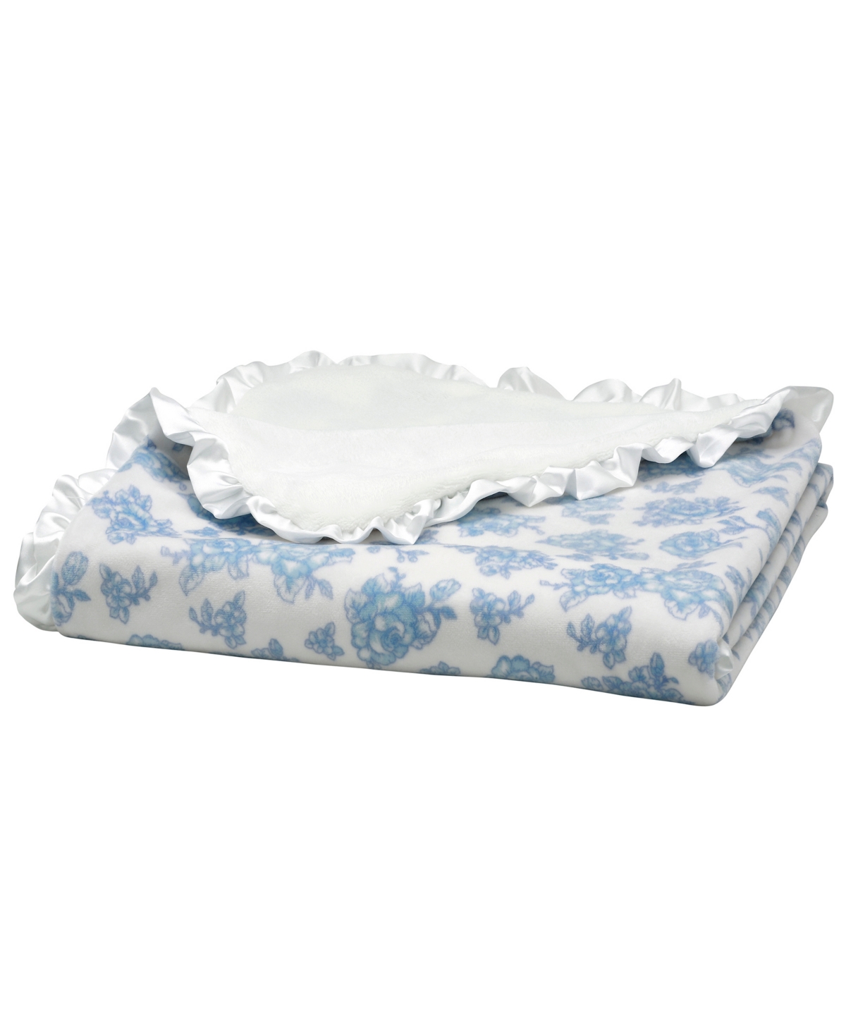 Little Me Baby Cozy Blue Floral Blanket