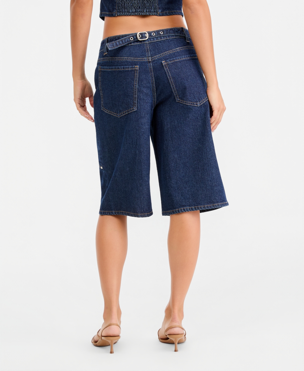 Bar Iii Women's Denim Cargo Shorts, Macy's Exclusive