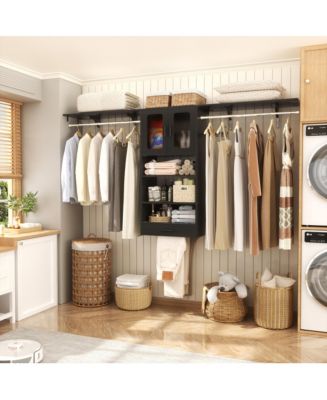 Aheaplus Laundry Room Storage Cabinet with Drying Rack and 2 Doors - Macy's