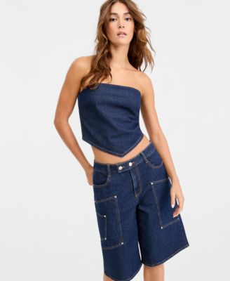 Women's Denim Scarf Top