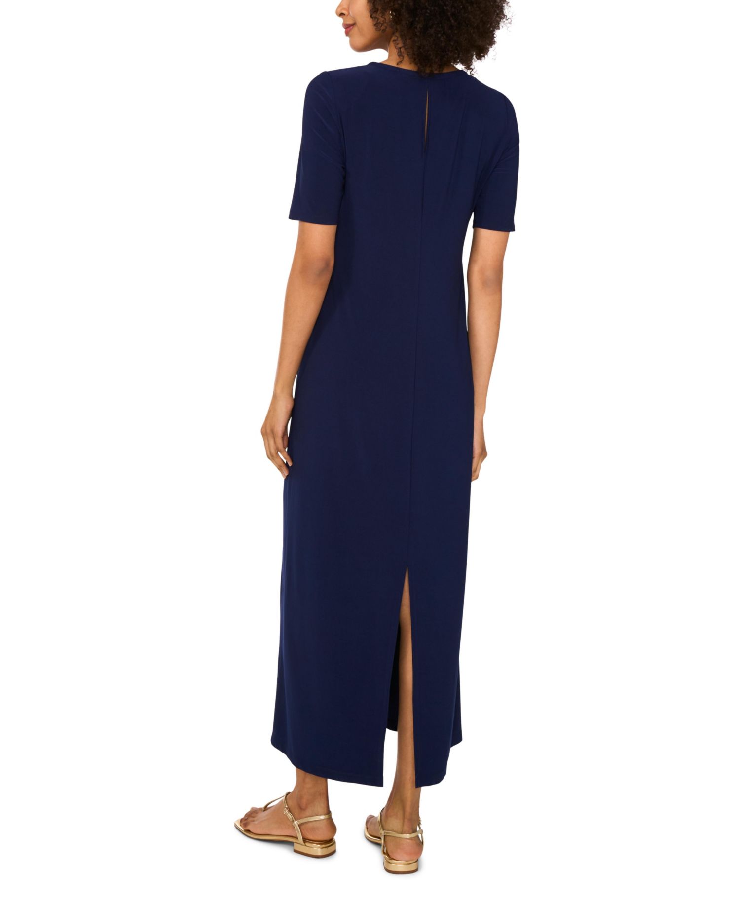 Women's Elbow-Sleeve Maxi Dress
