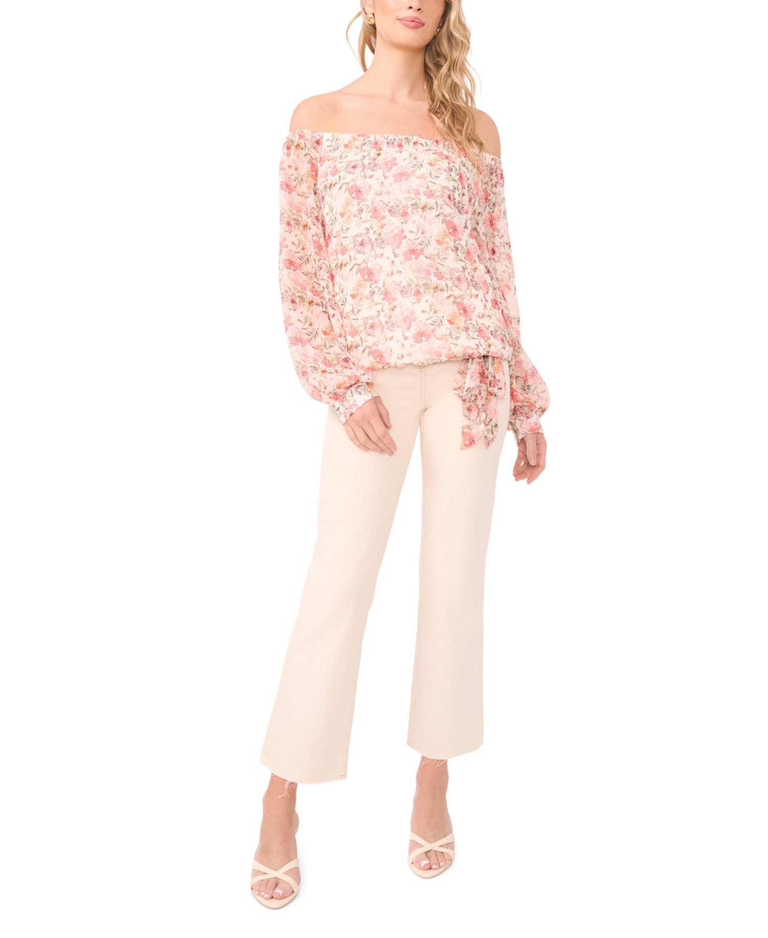 Women's Off-The-Shoulder Printed Blouse