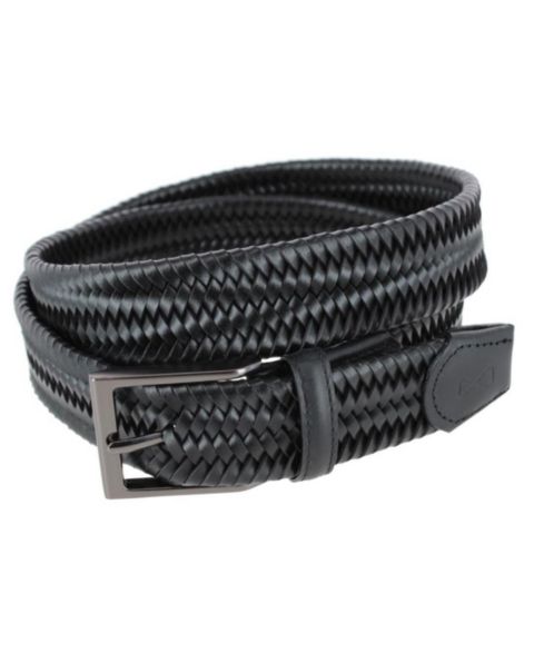 Мужской ремень TRAFALGAR Big & Tall Andres Classic Leather Stretch Dress Belt, цвет: Чёрный