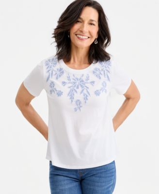 Women's Short-Sleeve Appliqu&eacute; T-Shirt