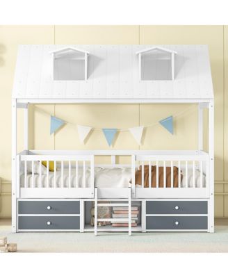 Wood Bed House Bed Frame