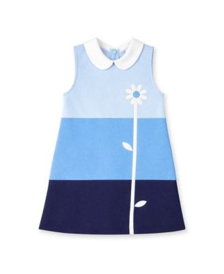 Little Girl Colorblock Knit Dress With Flower