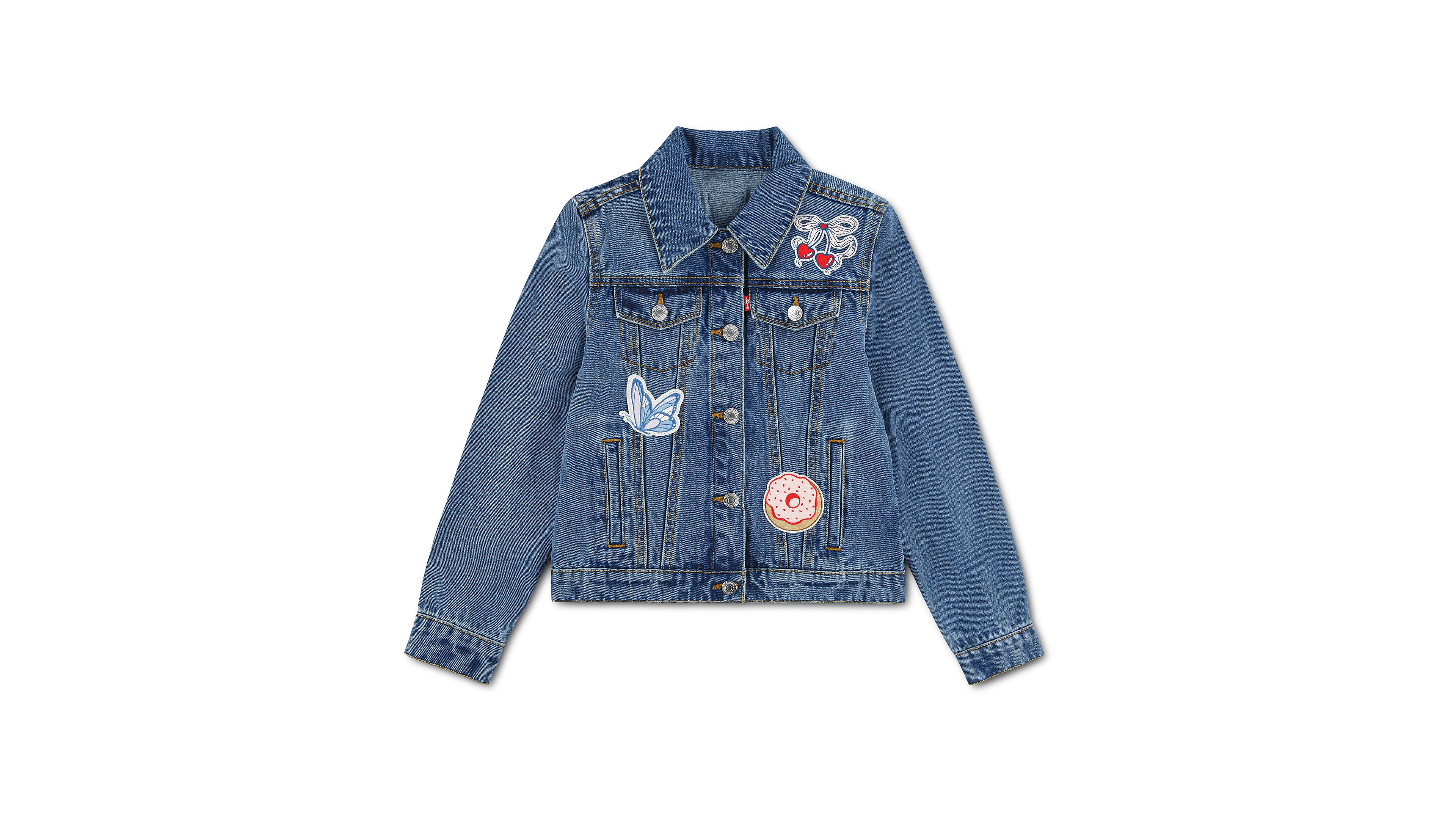 Levi's Girls' 7-16 Patched Denim Trucker Jacket