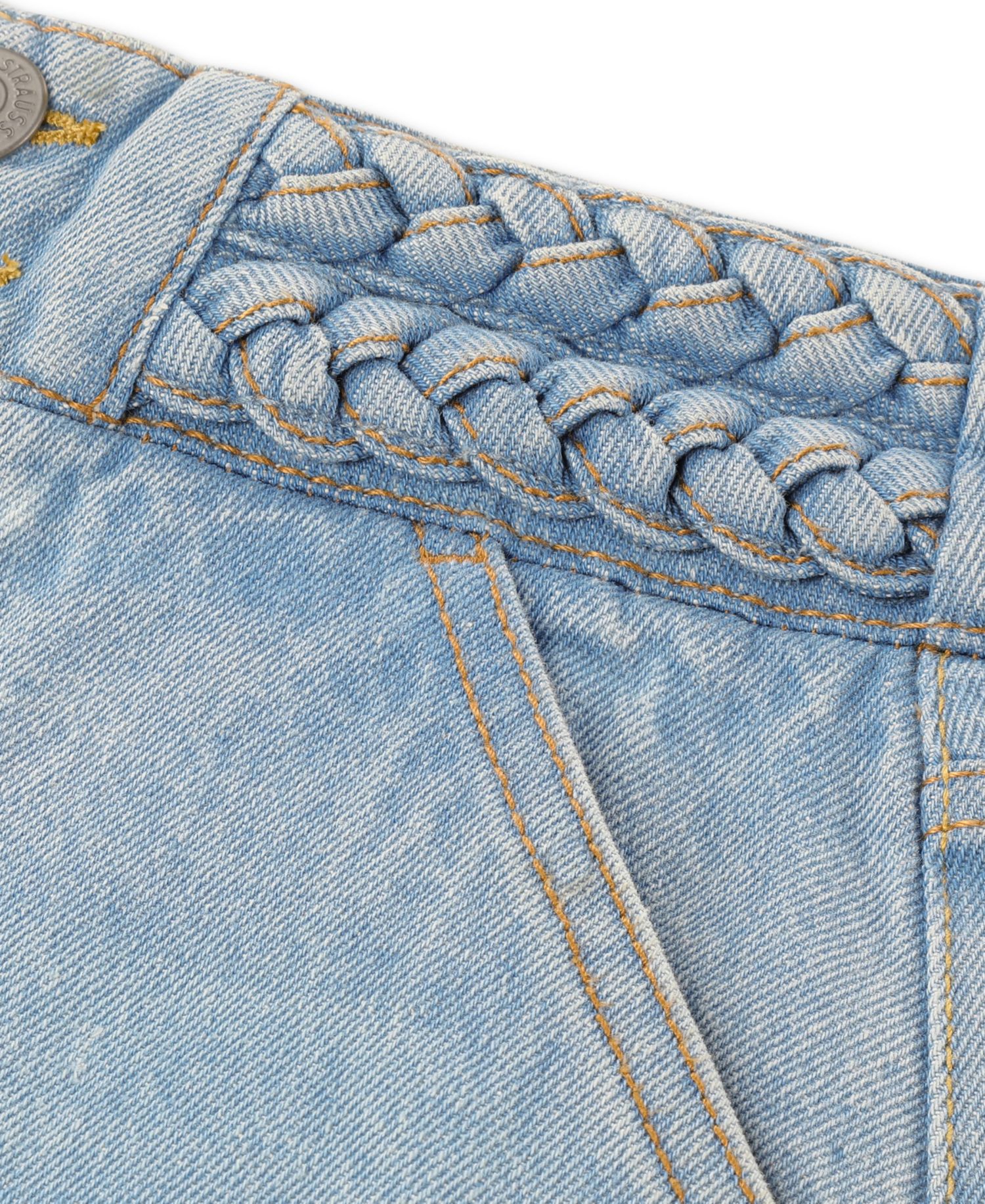 Girls' 7-16 Braided High-Rise Baggy Jeans