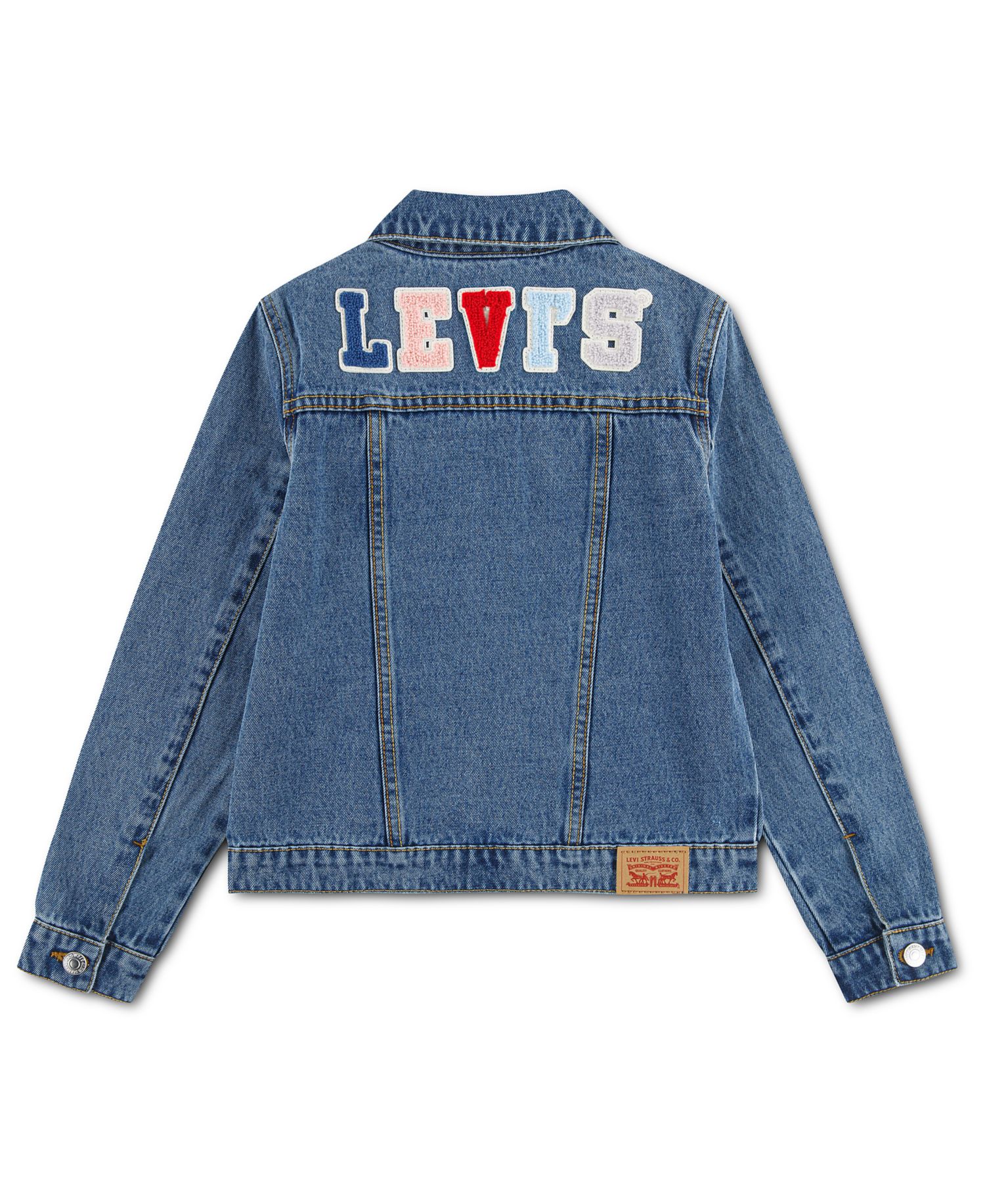 Girls' 4-6X Patched Denim Trucker Jacket