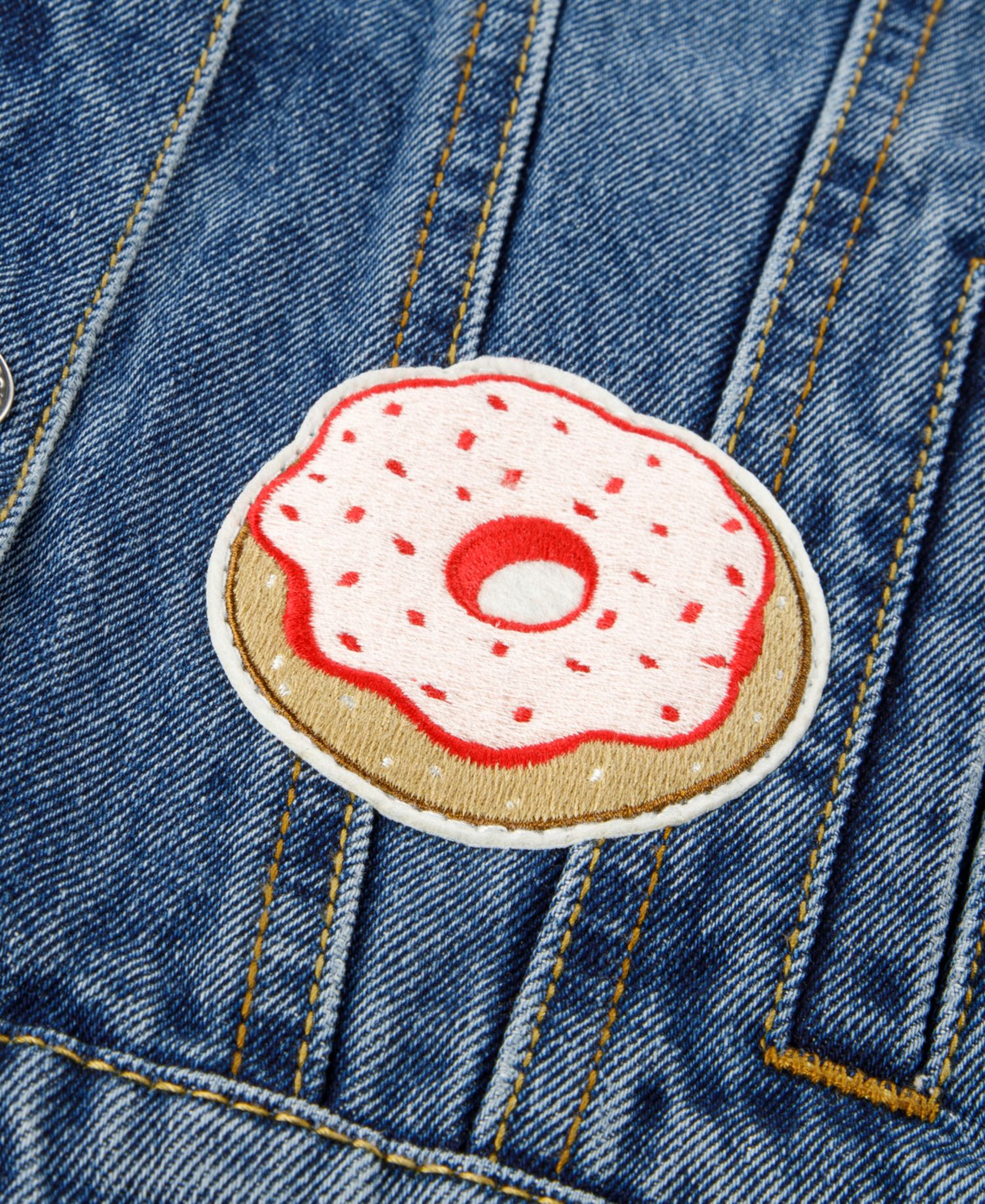 Girls' 7-16 Patched Denim Trucker Jacket