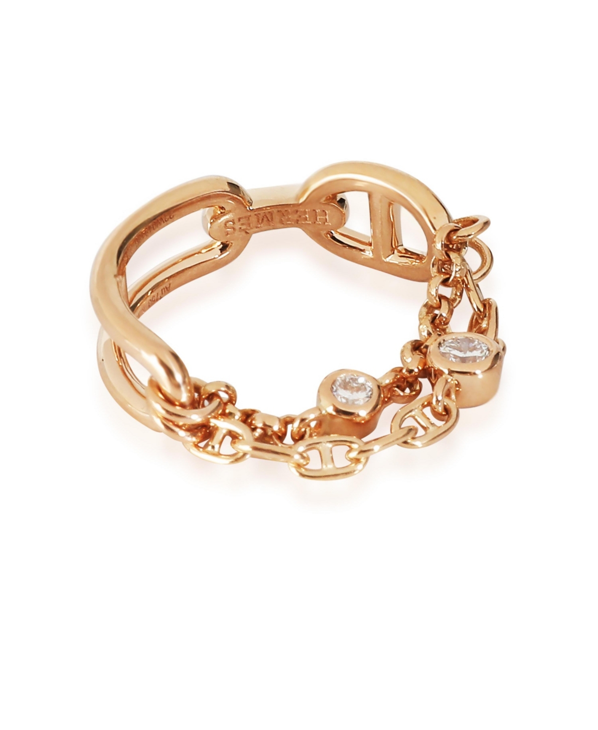 Pre-Owned Hermes Rose Gold Chaine d'ancre Ring