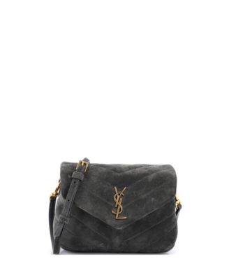 Toy Loulou Shoulder Bag Matelasse Chevron Suede
