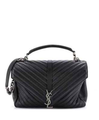 Large Classic Monogram College Bag Matelasse Chevron Leather