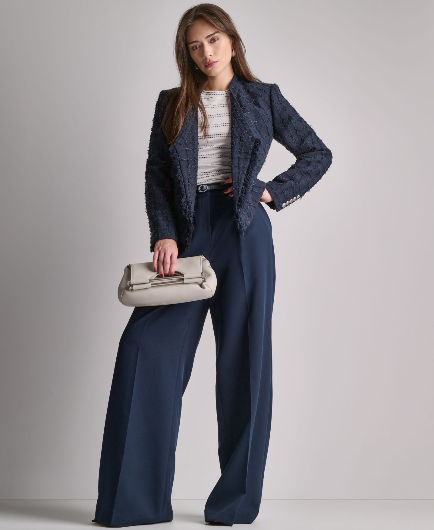 Женская куртка BCBG Open-Front Stand Collar, цвет: Глубокий морской — фото 10