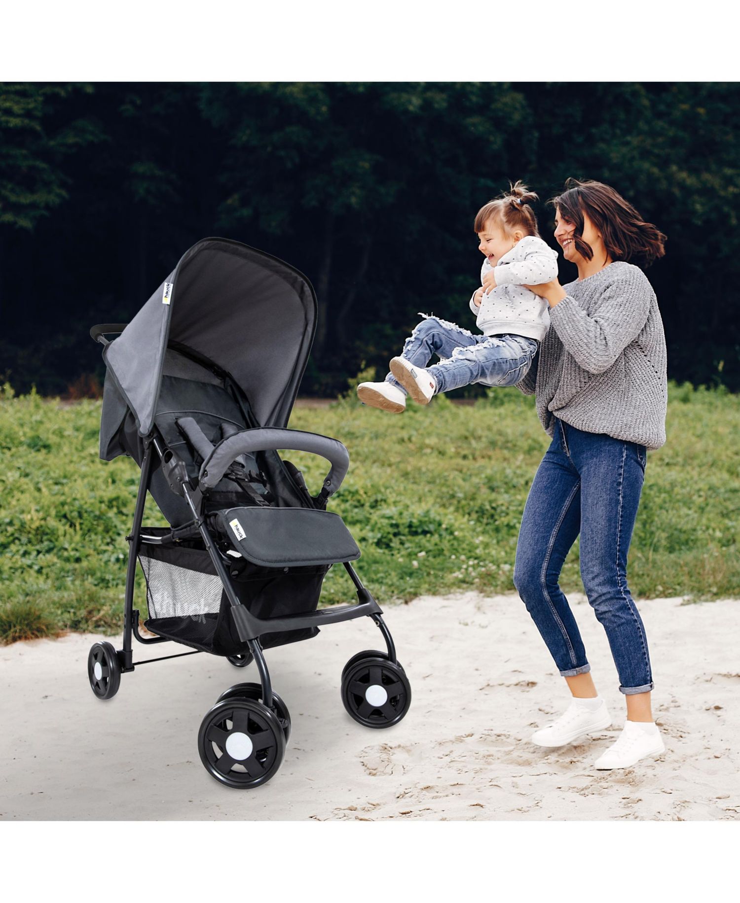 Sport T13 Lightweight Compact Foldable Stroller Pushchair, Charcoal Stone